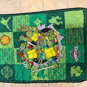 Vintage Toddler 2pcs  Mutant Ninja Turtles Quilt Blanket